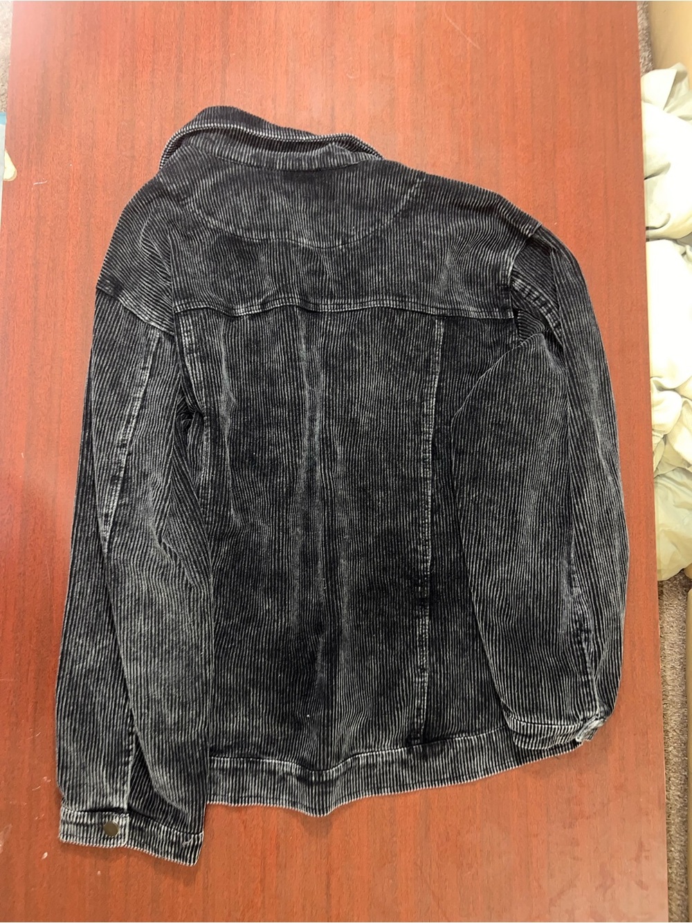POL Black Washed Corduroy Button-Front Jacket - Picture 6 of 6